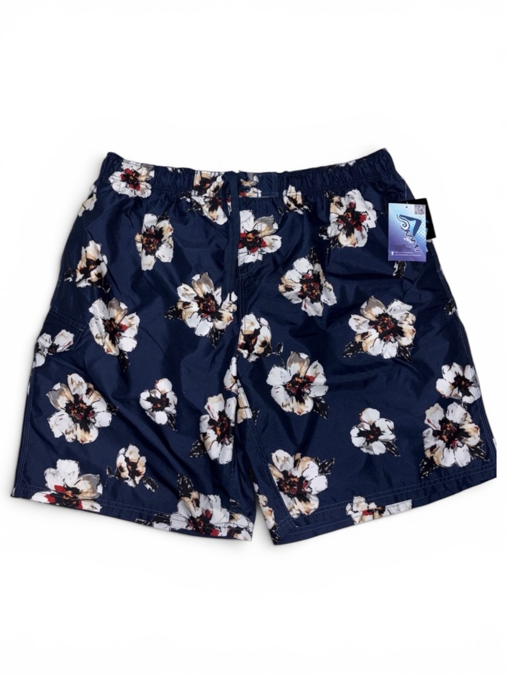 Kanu Surf New 3x Men’s Floral Pattern Navy Swim Trunks